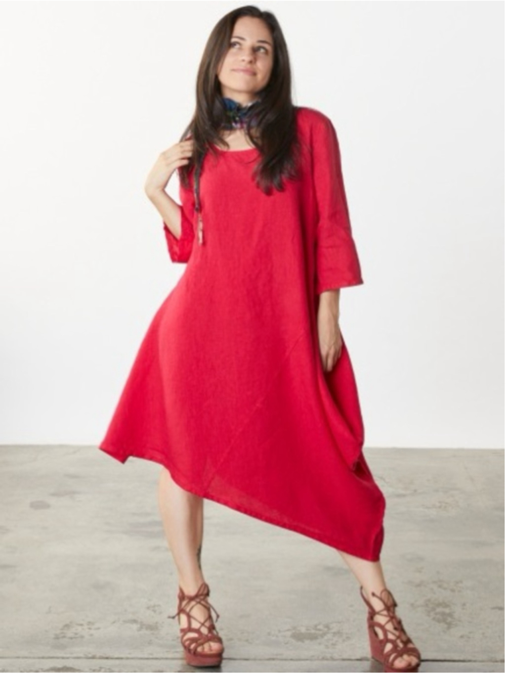 Bryn Walker Light Linen Naida Tunic Size XS Colour Heliconia